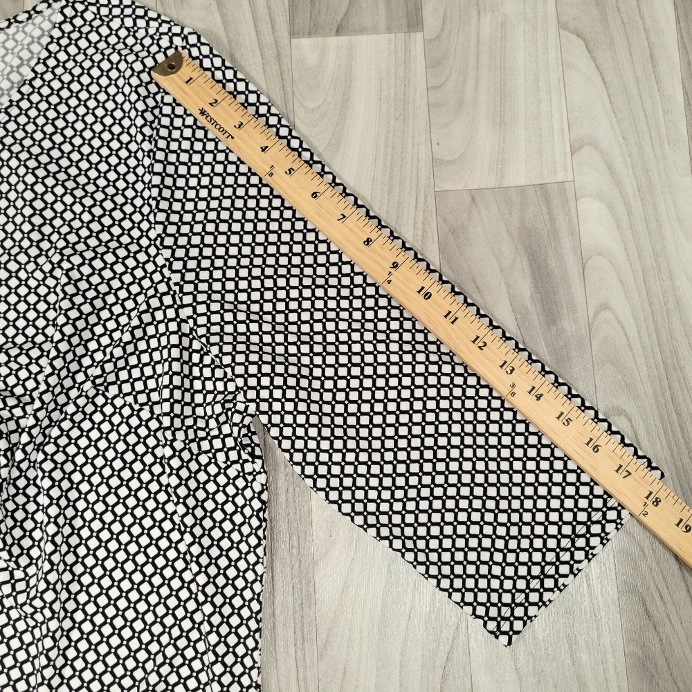 Adrianna Papell Blouse Plus 1X Crepe Slinky Stretch Layered 3/4 Sleeve Slits - Picture 6 of 9